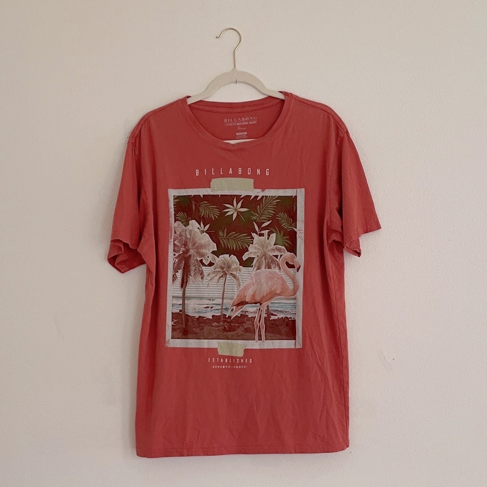 Billabong Tropical Graphic T-shirt Washed Look Shirt Sleeve Billabong Tshirt